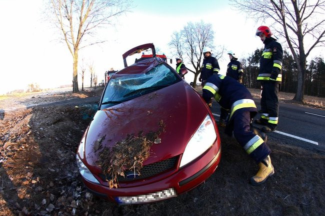 Ford dachował w rowie (zdjęcia)