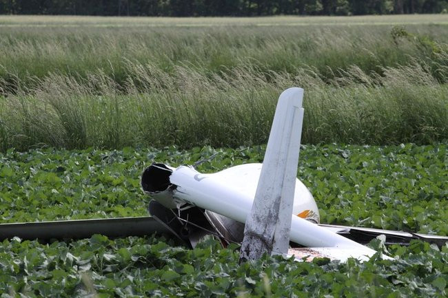 Pod Lesznem rozbił się szybowiec. Pilota uratował spadochron (dźwięk i zdjęcia)