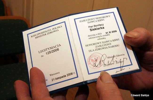 Odznaczenia  dla Honorowych Krwiodawców (zdjęcia)