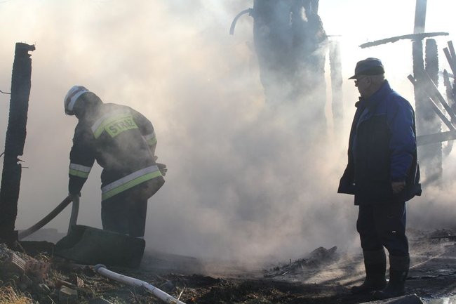 Pożar w Wilkowicach (zdjęcia)