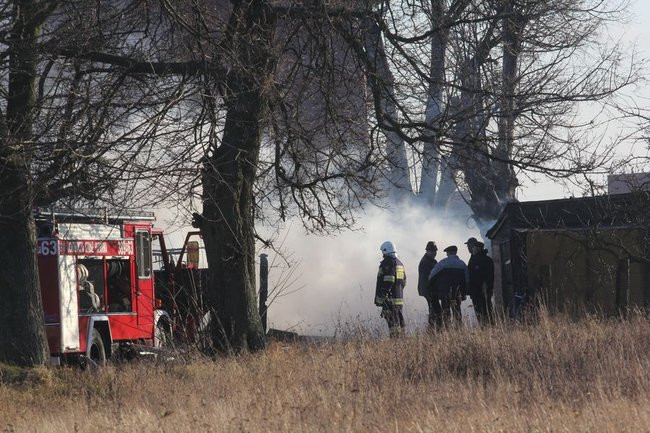 Pożar w Wilkowicach (zdjęcia)