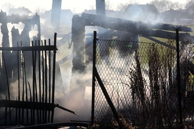 Pożar w Wilkowicach (zdjęcia)