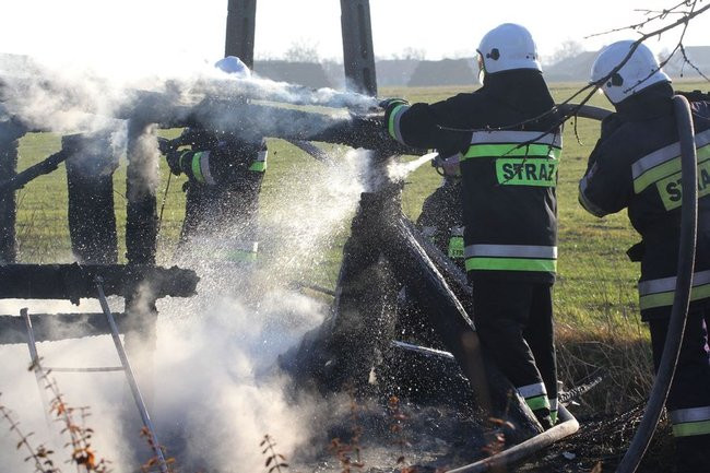 Pożar w Wilkowicach (zdjęcia)