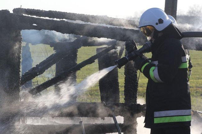 Pożar w Wilkowicach (zdjęcia)