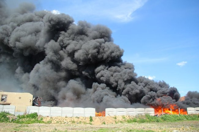 Wielki pożar w Miąskowie (zdjęcia i wideo)