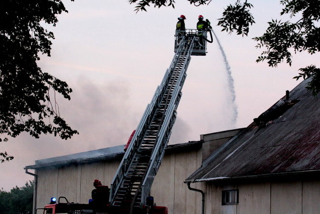 Pożar budynków gospodarczych w Mórkowie (zdjęcia)