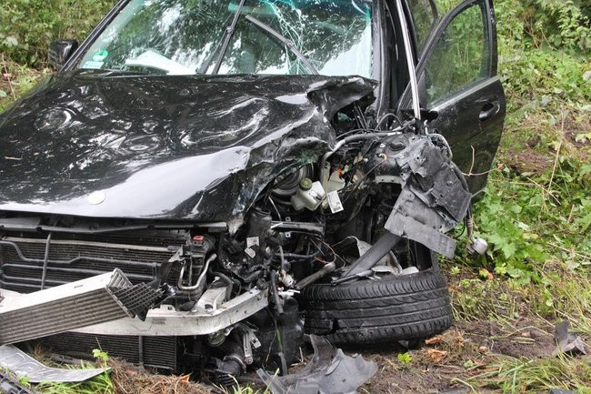 Zderzenie niedaleko Książęcego Lasu (zdjęcia)