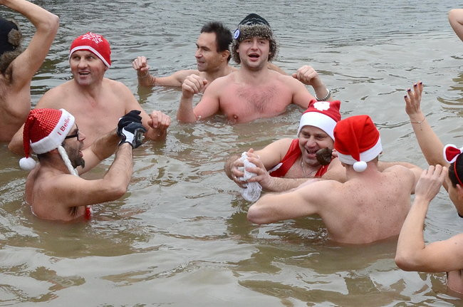 Wigilijny karp na obrusie w stawie (zdjęcia)