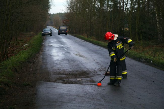 Dachowanie na drodze Poniec - Pawłowice (wideo i zdjęcia)