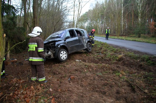 Dachowanie na drodze Poniec - Pawłowice (wideo i zdjęcia)