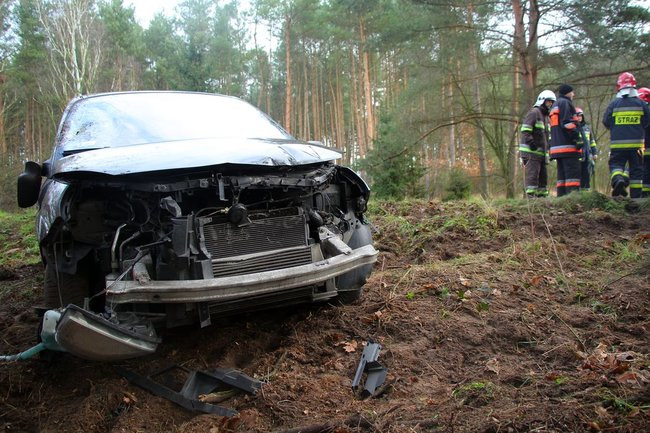 Dachowanie na drodze Poniec - Pawłowice (wideo i zdjęcia)