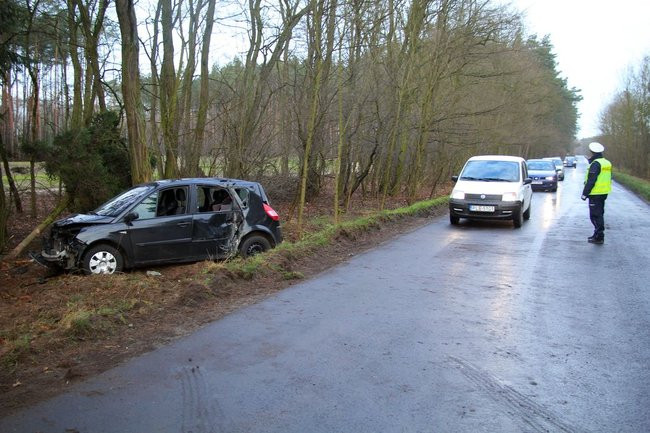 Dachowanie na drodze Poniec - Pawłowice (wideo i zdjęcia)