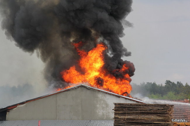Pożar stolarni we Włoszakowicach (zdjęcia)