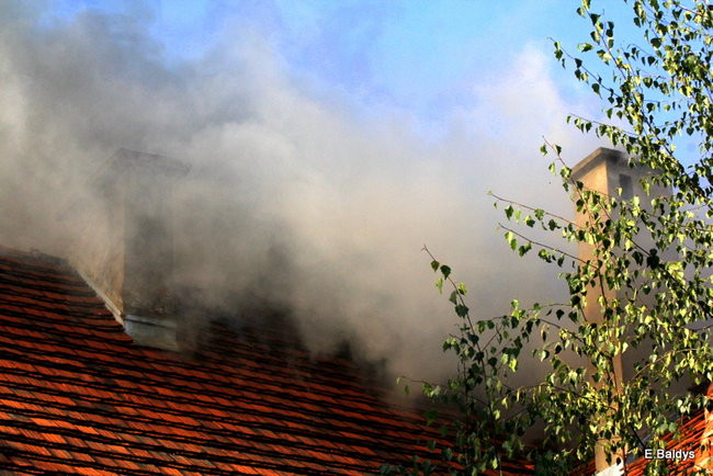 Pożar budynku przy ul. Dąbrowskiego (zdjęcia)