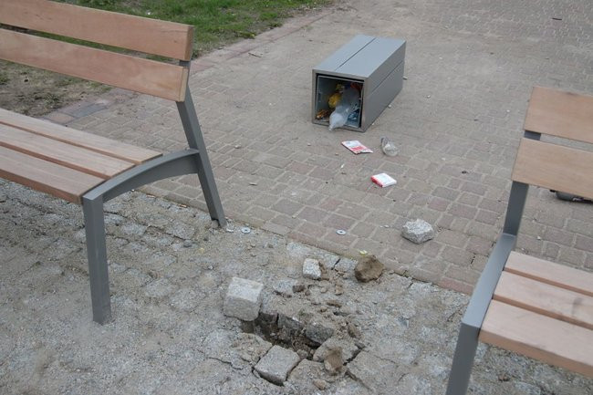 Kolejne zniszczenia w Parku Jonstona. Ręce opadają (zdjęcia)