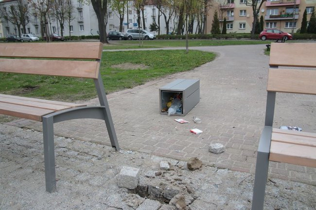 Kolejne zniszczenia w Parku Jonstona. Ręce opadają (zdjęcia)