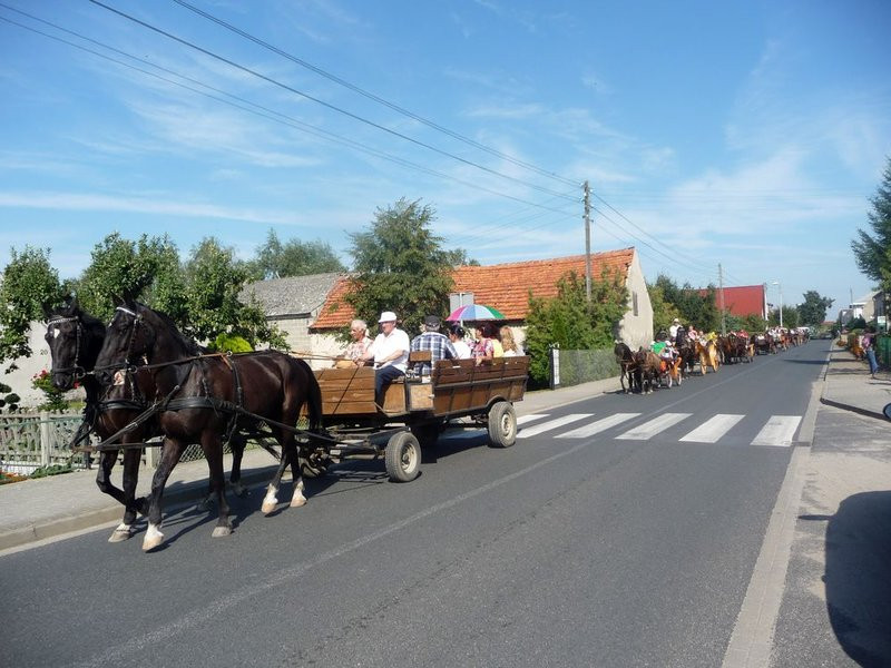 Parada słomianych dożynkowych postaci (zdjęcia)