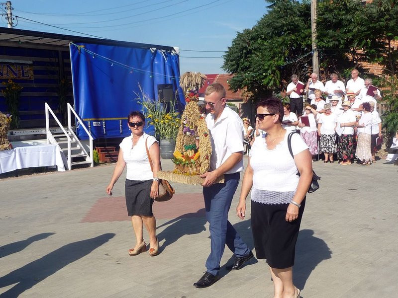 Parada słomianych dożynkowych postaci (zdjęcia)