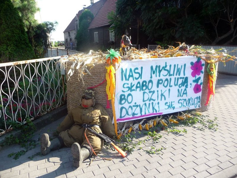 Parada słomianych dożynkowych postaci (zdjęcia)