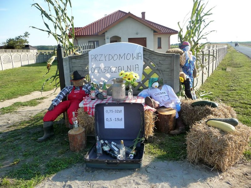 Parada słomianych dożynkowych postaci (zdjęcia)
