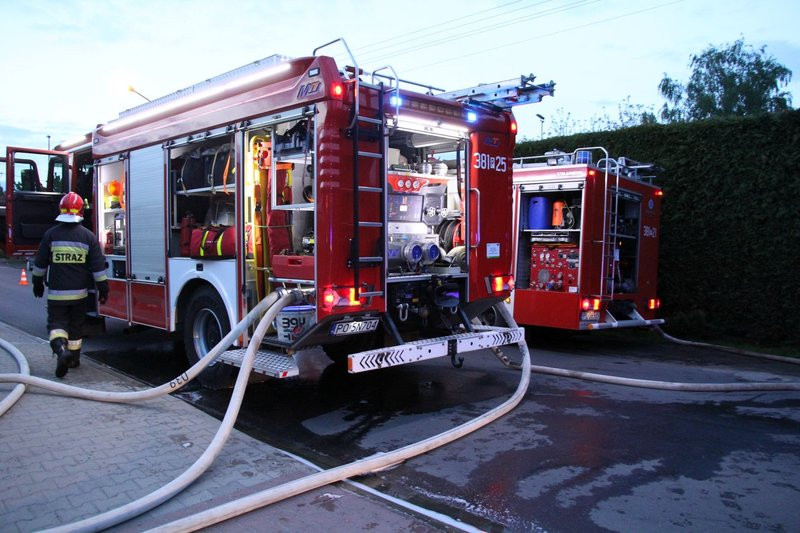 Pożar w warsztacie. Jedna osoba z niegroźnymi obrażeniami (dźwięk i zdjęcia)