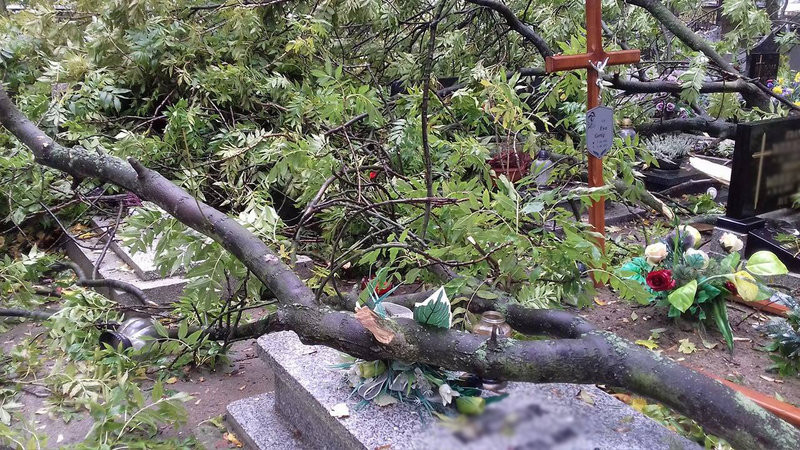 Żywioł zniszczył nagrobki (kilka zdjęć)