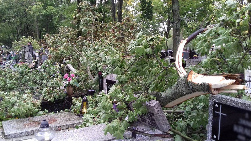 Żywioł zniszczył nagrobki (kilka zdjęć)