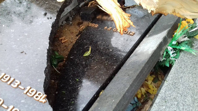 Żywioł zniszczył nagrobki (kilka zdjęć)