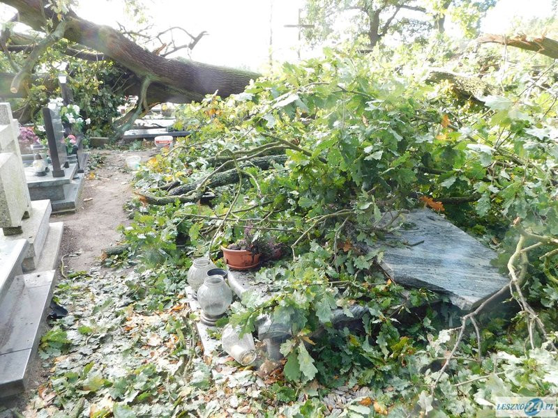 Huragan zdewastował cmentarz w Strzyżewicach (zdjęcia)