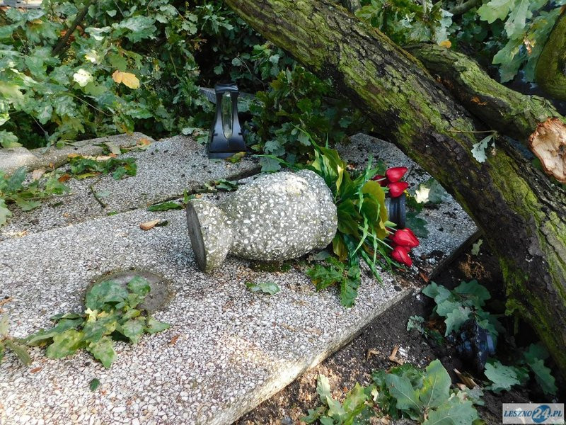 Huragan zdewastował cmentarz w Strzyżewicach (zdjęcia)