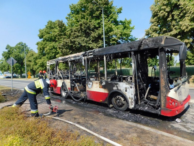 Spłonął autobus MZK w Lesznie!