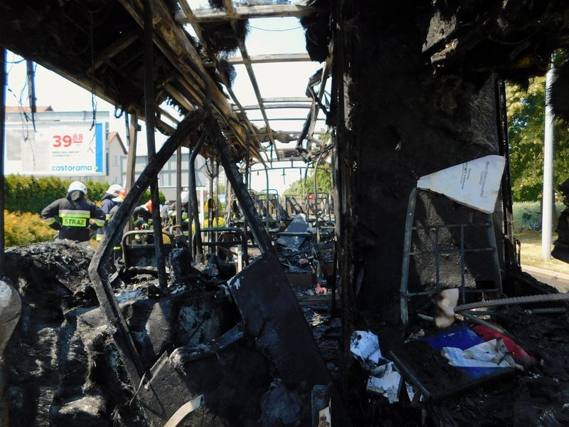 Spłonął autobus MZK w Lesznie!