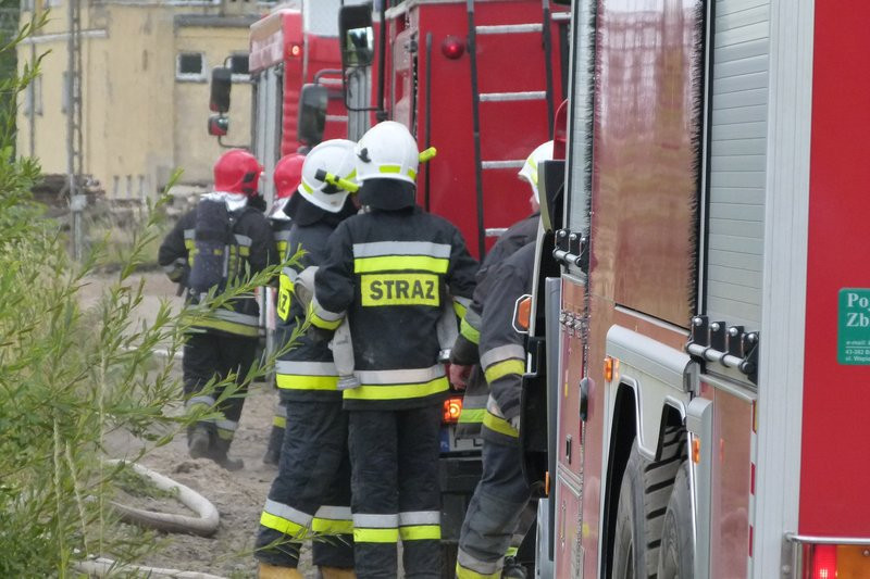 Pożar na bocznicy kolejowej (zdjęcia)