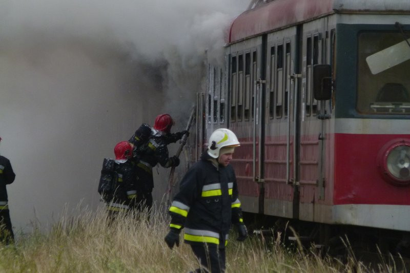 Pożar na bocznicy kolejowej (zdjęcia)
