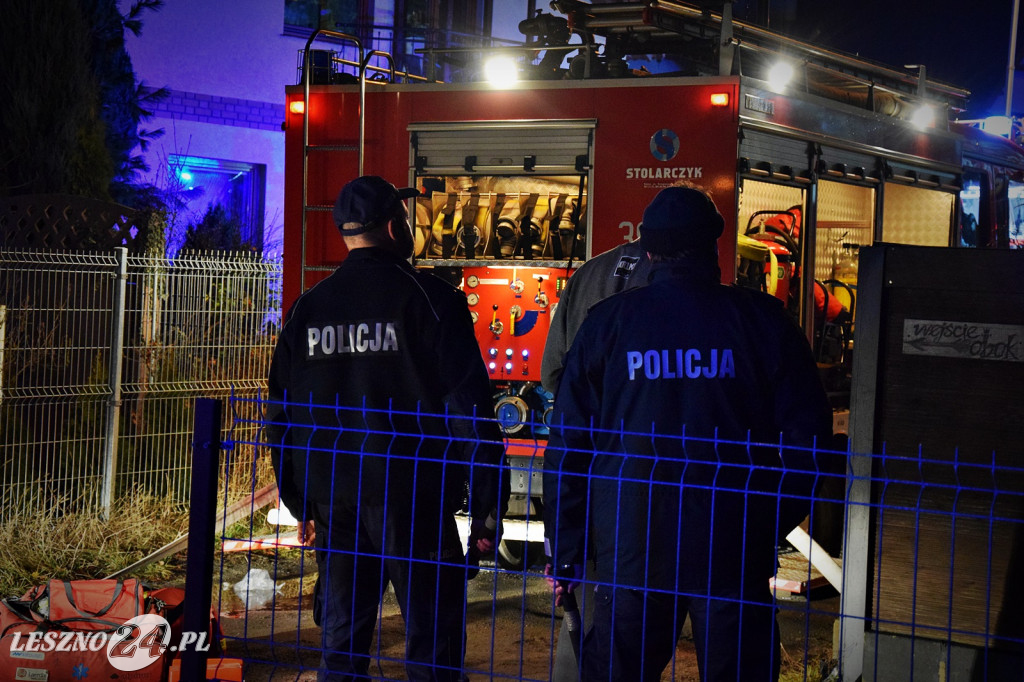 Pożar budynku jednorodzinnego na ul. Miodowej w Lesznie