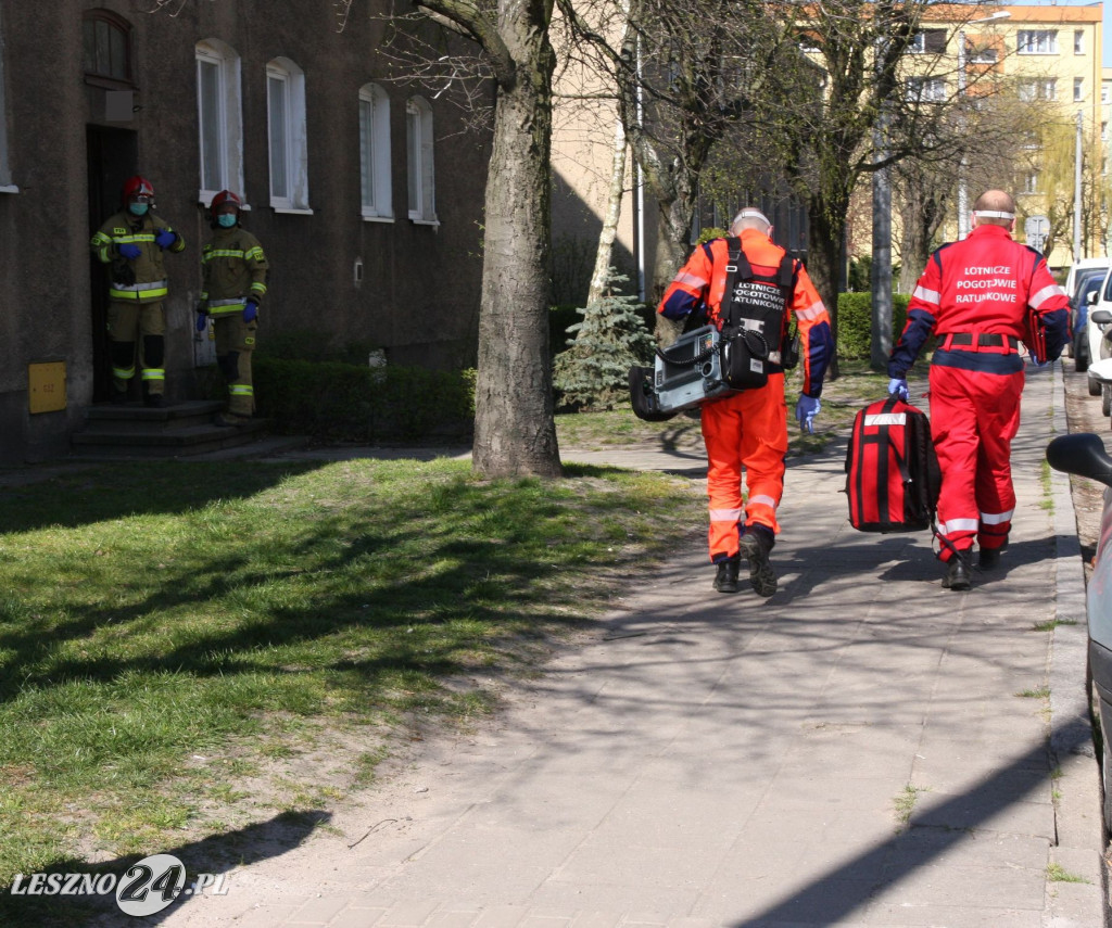 Ratownicy lotniczego pogotowia w Lesznie