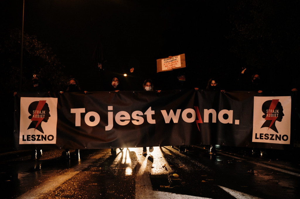 Protest Kobiet na ulicach Leszna