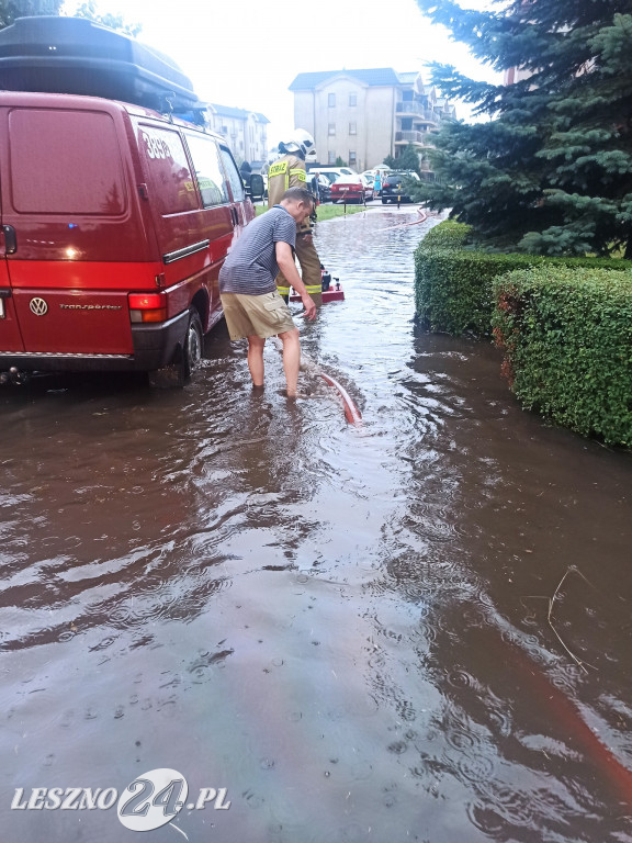 Burza w Lesznie, zalane Gronowo