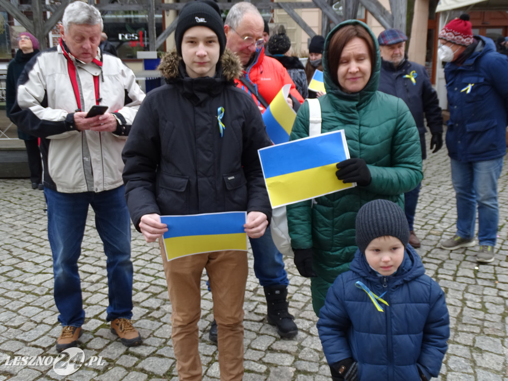 Wiec poparcia dla Ukrainy. Leszno, 6 marca 2022