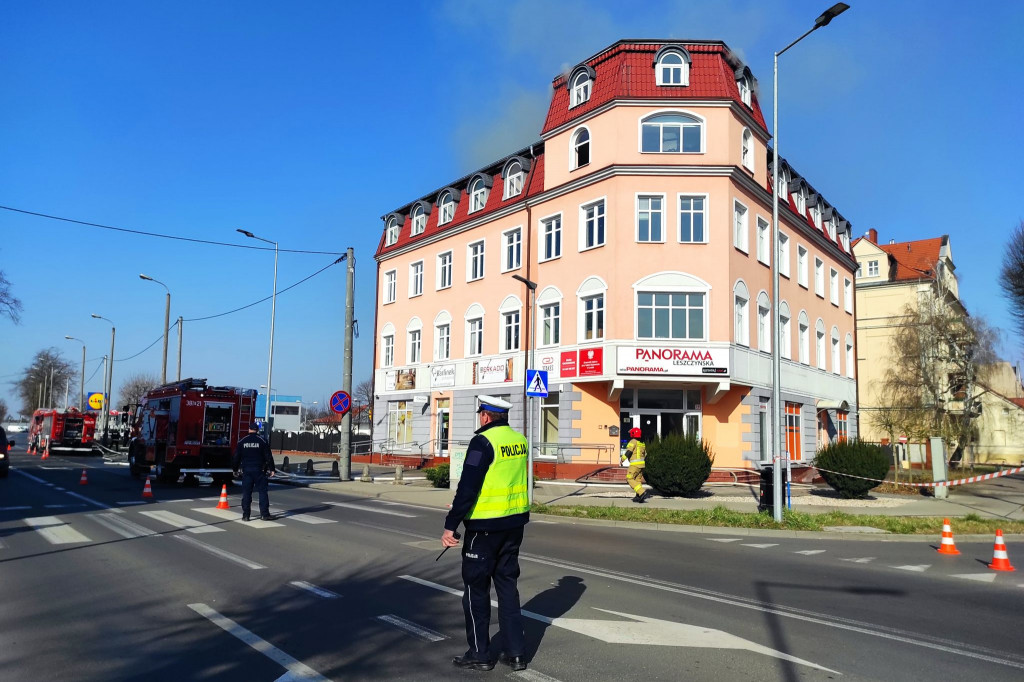Pożar budynku Panoramy Leszczyńskiej