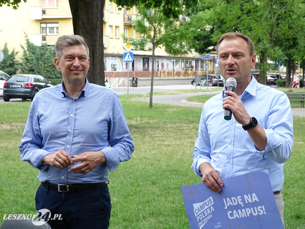Posłowie Nitras i Witczak w Lesznie