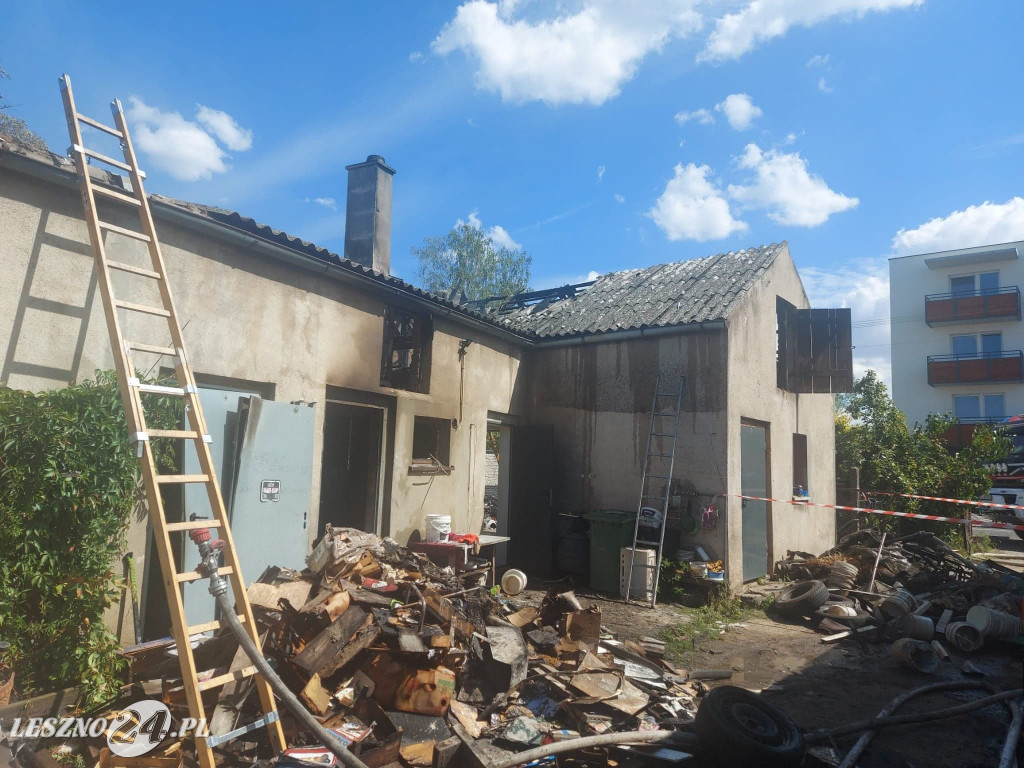 Pożar budynku gospodarczego w Gronowie