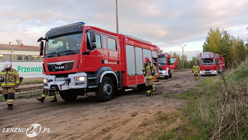Pożar pustostanu w Lesznie