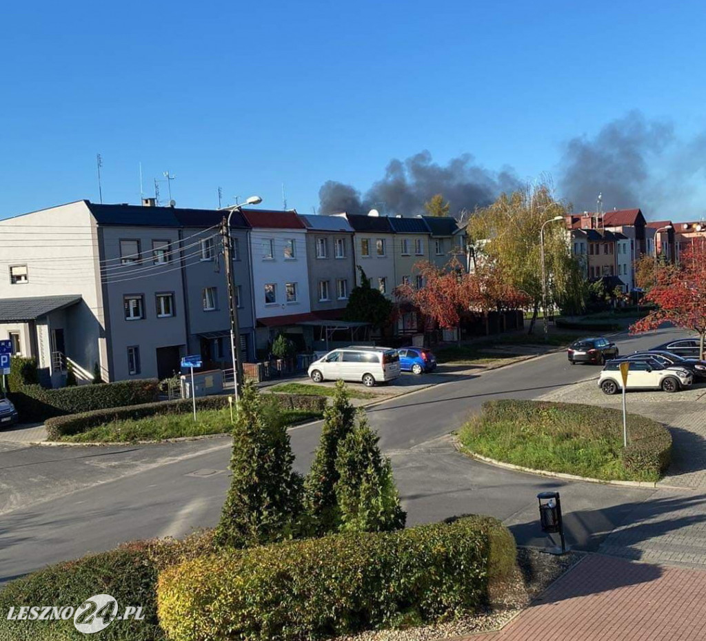 Pożar na złomowisku w Wilkowicach
