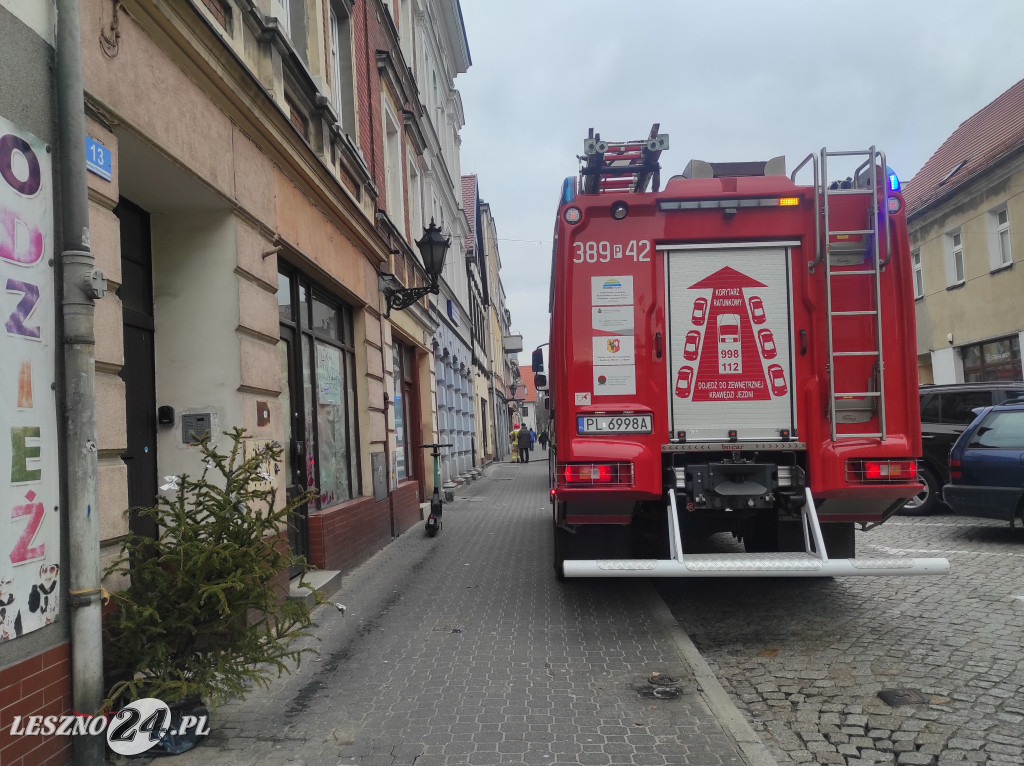 Pożar w centrum Leszna