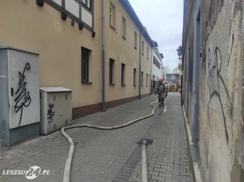 Pożar w centrum Leszna