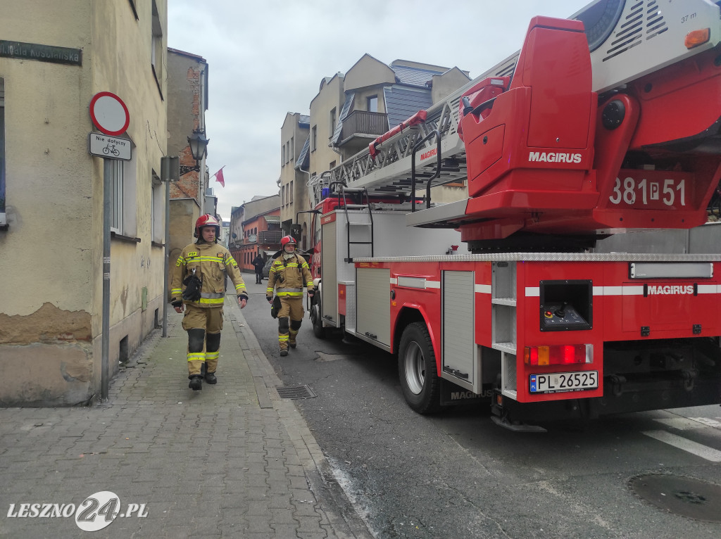 Pożar w centrum Leszna