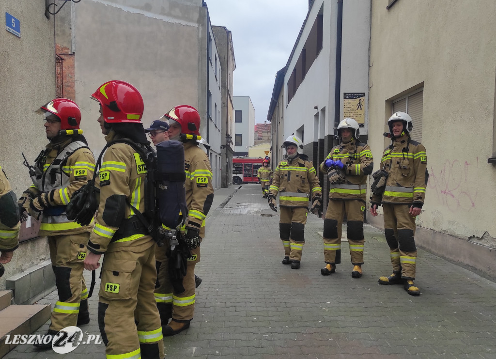 Pożar w centrum Leszna
