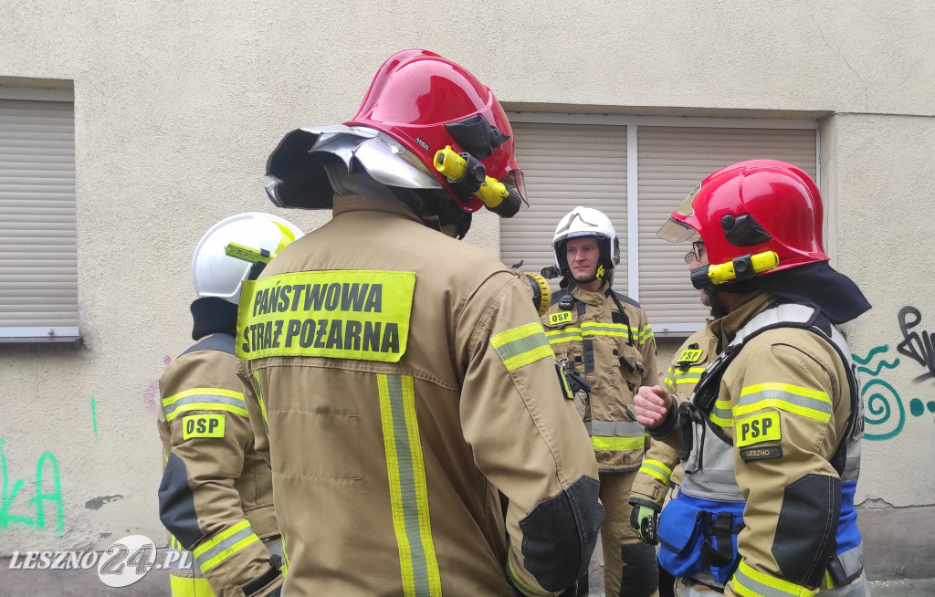 Pożar w centrum Leszna