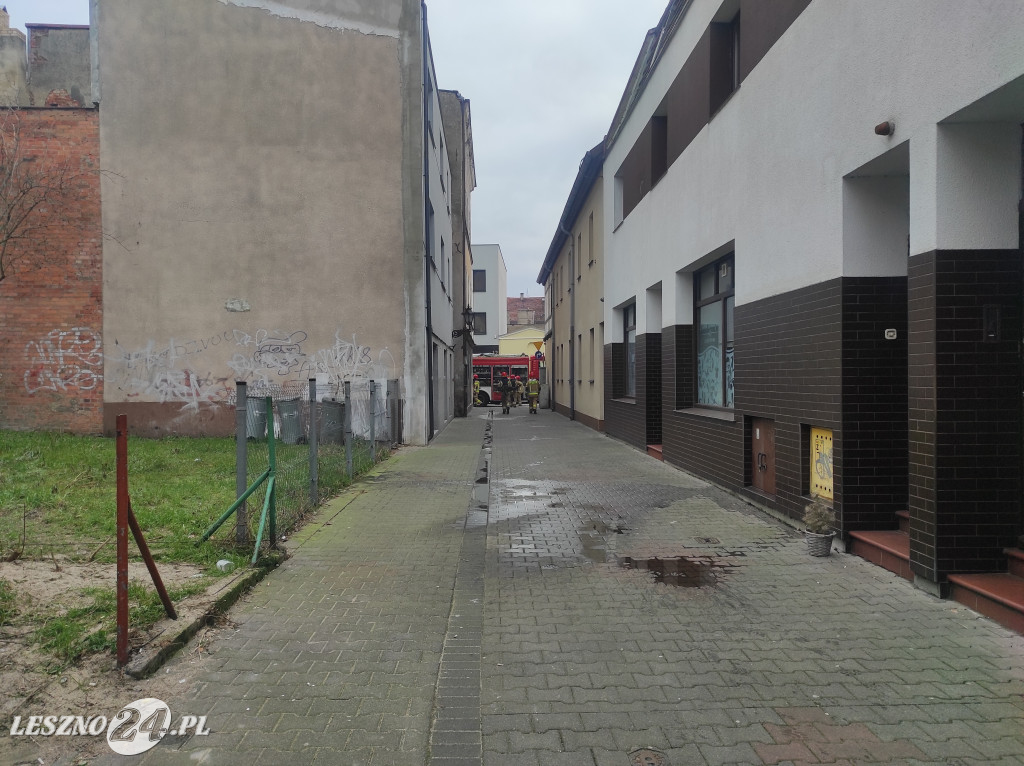 Pożar w centrum Leszna